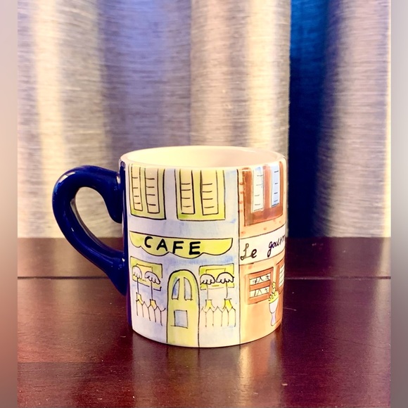 Set of 5 Hand Painted Ceramic Espresso Cups and Saucers. - Picture 3 of 15